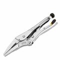 Tolsen 6.5 Long-Nose Locking Plier Industrial Cr-V, Nickel Finish, HRC52-HRC56 10381